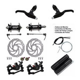 Kit Freio Disco 160mm Bike Cubo Aluminio Gts + Manete + Cabo