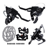 Kit Freio Disco Bicicleta + Cubo Bike Aço Eixo + Rapid Fire