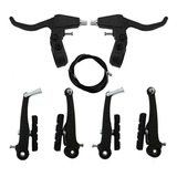 Kit Freio V-brake Bicicleta Nylon C/ Manete + Cabos Completo