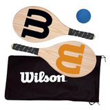 Kit Frescobol Logo Wilson 2 Raquetes + 1 Bola Original