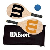 Kit Frescobol Logo Wilson 2 Raquetes Bola+capa