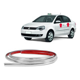 Kit Friso Cromado Pestana Base Janela Polo Hatch Sedan
