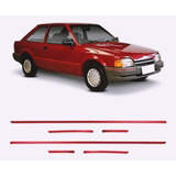 Kit Friso Filete Lateral Do Escort Hobby Xr3 87/96 Vermelho