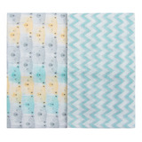 Kit Fronha De Bebê Estampada 40cmx30cm Chevron Verde Neutra