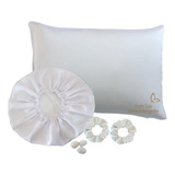 Kit Fronha+ Touca+ Scrunchies De Seda Mulberry Night Spa B I