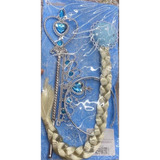 Kit Frozen Coroa Varinha E Trança Elsa Fantasia Infantil