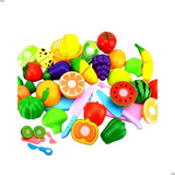 Kit Frutas Frutinhas Legumes De Brinquedo Com Velkro 24ps