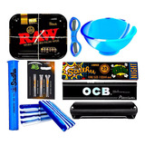 Kit Fumo Bandeja Slick Bolador Piteira De Vidro Seda Cuia