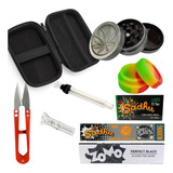 Kit Fumo Case Seda Vidro Dichavador Metal Óleo Tambor Zomo