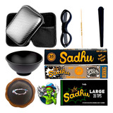 Kit Fumo Dichavador Seda Cuia Porta Cigarros Tesoura Case 