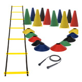 Kit Funcional Corda + Escada + 10 Pratos + 10 Cones Treino