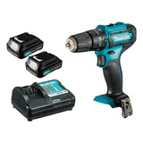 Kit Furadeira Parafusadeira Hp333 + Carregador + 2 Baterias Cor Azul 110v/220v