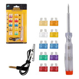 Kit Fusível Automotivo Carro 10 Fusíveis Jacaré Chave Teste