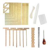 Kit Gabarito Cartonagem Fio Cabelo Wireo Esquadro Dobradeira