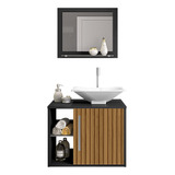 Kit Gabinete Banheiro Completo Armário+cuba+espelheira Baden