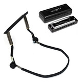 Kit Gaita De Boca Hering Blues + Suporte Para Gaita Diatônic