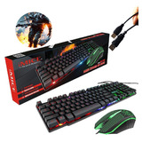 Kit Gamer Mouse E Teclado Luz