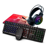 Kit Gamer Neologic 4x1 Infinity Play Teclado Rainbow Mouse
