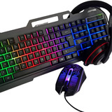 Kit Gamer Teclado Semi Mecânico Mouse 3200dpi E Headset 