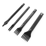 Kit Garfos Furador Couro Cinzel Costura Sovela Furação 5mm