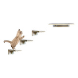 Kit Gatos Prateleiras Degraus Playground Madeira 04 Peças