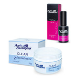 Kit Gel Led Uv Transparente Clear 24g + Top Coat Brilho 10ml