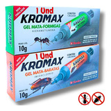 Kit Gel Mata Formiga + Mata Barata Repelente Kromax 10g