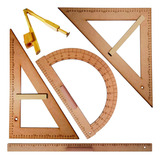 Kit Geom Professor Completo Com Régua 60 Cm Compasso Giz