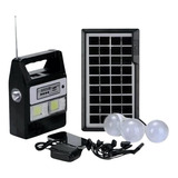Kit Gerador Energia Solar Rádio Bluetooth Placa Solar 3lamp