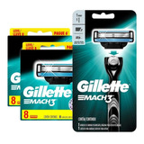 Kit Gillete 16 Cargas Mach3 + 1 Aparelho De Barbear Mach3 .