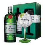 Kit Gin Tanqueray London Dry 750ml Com 1 Taça De Vidro