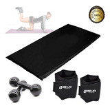 Kit Ginástica Fitness Colchonete + Caneleira + Halter