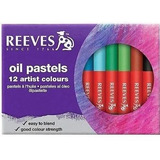 Kit Giz Pastel Oleoso Reeves Macio 12 Cores Desenho Pintura