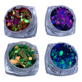 Kit Glitter Coloridos C/12 Potes -