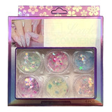 Kit Glitter Flocado Unha Encapsulada Gel Decoração Nail Art