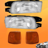 Kit Gol Quadrado Par De Farol+ Pisca 91 92 93 94 95 Laranja