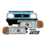 Kit Gol Quadrado Par De Farol+ Pisca Laranja 91 92 93 94 95
