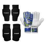 Kit Goleiro Futsal Joelheira Cotoveleira Luva