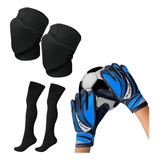 Kit Goleiro Infantil Joelheira Premium Meião Luva Futebol