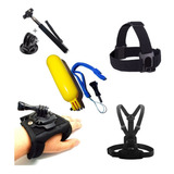 Kit Gopro Suporte Peito Cabeça Bastão Flutuante Luva 360 Mão