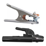 Kit Grampo Terra Negativa 500a + Porta Eletrodo 500a - Ideal
