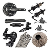 Kit Grupo 24v 3x8v Câmbio Shimano Cubo K7 36f Bike Mtb