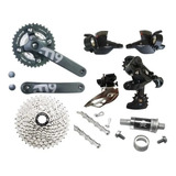 Kit Grupo P/ Bike Sunrace Absolute 9v 18v Completo (7 Peças)