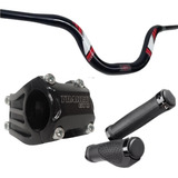 Kit Guidão Curvo 800mm E Mesa Suporte Avanço + Manopla Trava