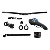 Kit Guidão Cx Direção Canote Selim Alta Performance Azul