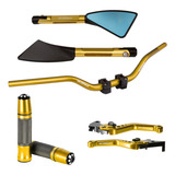 Kit Guidão Esportivo Manopla Retrovisor Manete Comet 250