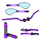Kit Guidão Naked Retrovisor Manete Manopla Kawasaki Z800