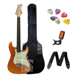 Kit Guitarra Eletrica Tagima Tg-500 Metallic Gold Yellow