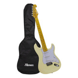 Kit Guitarra Elétrica Teg 400v Branco Com Capa Thomaz Cor White Orientação Da Mão Destro