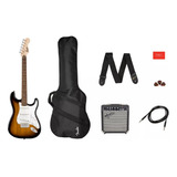 Kit Guitarra Fender Squier Stratocaster Pack Completo + Amp
